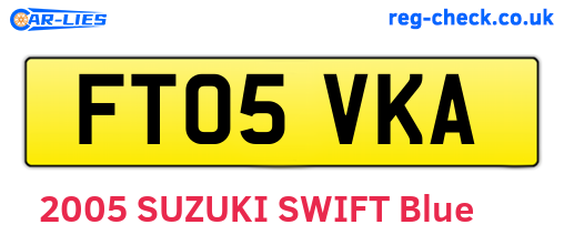 FT05VKA are the vehicle registration plates.