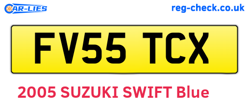FV55TCX are the vehicle registration plates.