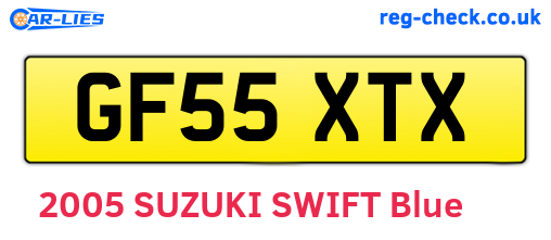 GF55XTX are the vehicle registration plates.