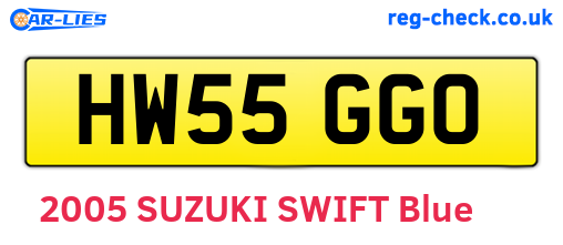 HW55GGO are the vehicle registration plates.
