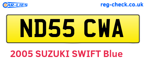 ND55CWA are the vehicle registration plates.