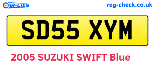 SD55XYM are the vehicle registration plates.