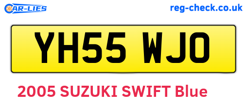 YH55WJO are the vehicle registration plates.