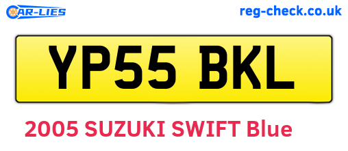 YP55BKL are the vehicle registration plates.
