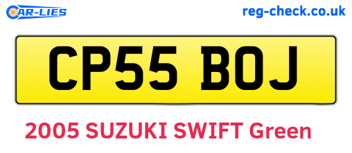 CP55BOJ are the vehicle registration plates.