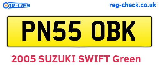 PN55OBK are the vehicle registration plates.