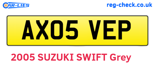AX05VEP are the vehicle registration plates.