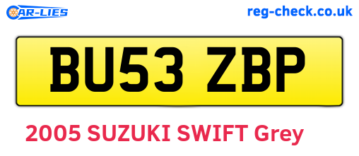 BU53ZBP are the vehicle registration plates.
