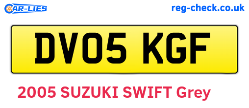 DV05KGF are the vehicle registration plates.