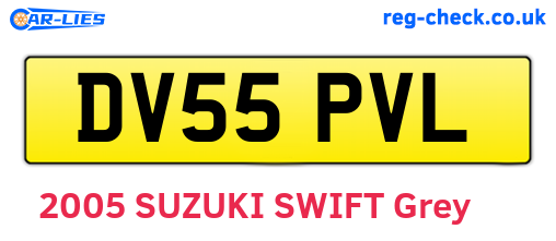 DV55PVL are the vehicle registration plates.