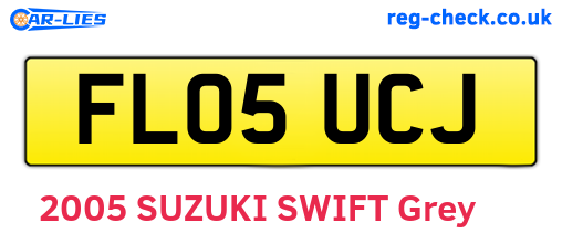 FL05UCJ are the vehicle registration plates.