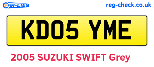 KD05YME are the vehicle registration plates.