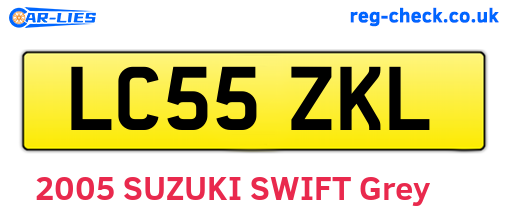 LC55ZKL are the vehicle registration plates.