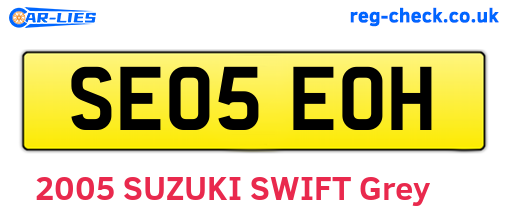 SE05EOH are the vehicle registration plates.