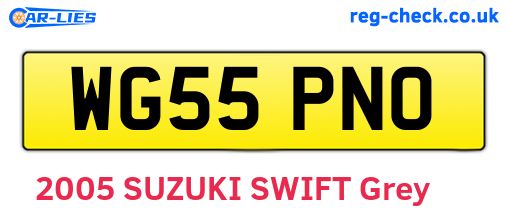WG55PNO are the vehicle registration plates.