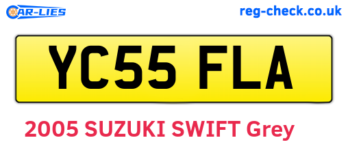YC55FLA are the vehicle registration plates.