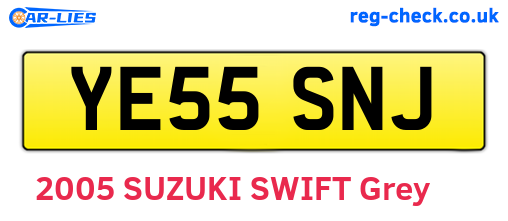 YE55SNJ are the vehicle registration plates.