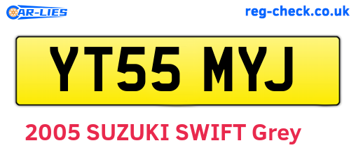 YT55MYJ are the vehicle registration plates.