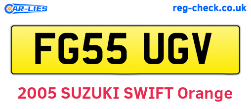 FG55UGV are the vehicle registration plates.
