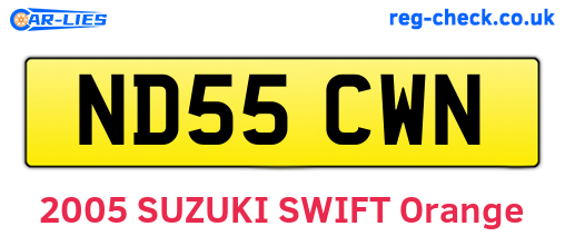 ND55CWN are the vehicle registration plates.