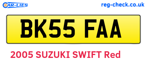 BK55FAA are the vehicle registration plates.
