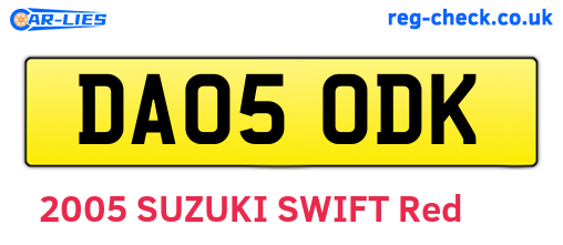 DA05ODK are the vehicle registration plates.
