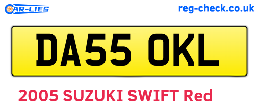 DA55OKL are the vehicle registration plates.