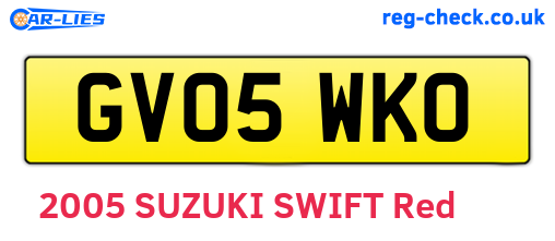 GV05WKO are the vehicle registration plates.