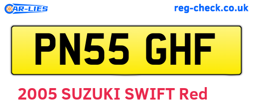 PN55GHF are the vehicle registration plates.