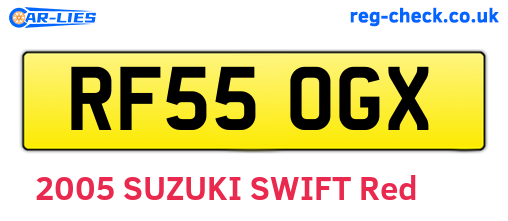 RF55OGX are the vehicle registration plates.