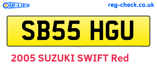 SB55HGU are the vehicle registration plates.