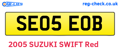 SE05EOB are the vehicle registration plates.