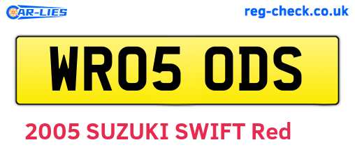 WR05ODS are the vehicle registration plates.