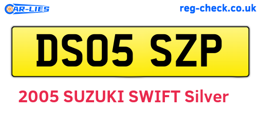 DS05SZP are the vehicle registration plates.