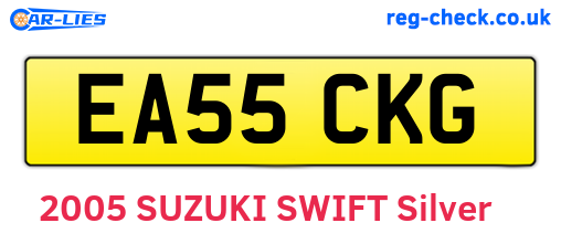 EA55CKG are the vehicle registration plates.