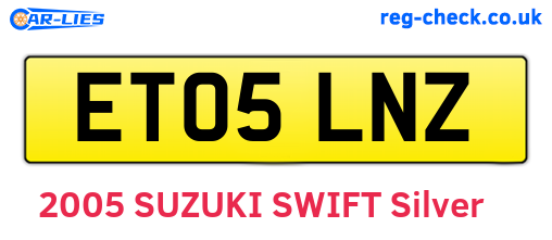 ET05LNZ are the vehicle registration plates.
