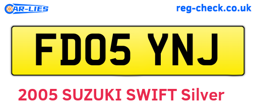 FD05YNJ are the vehicle registration plates.