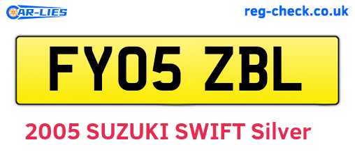 FY05ZBL are the vehicle registration plates.