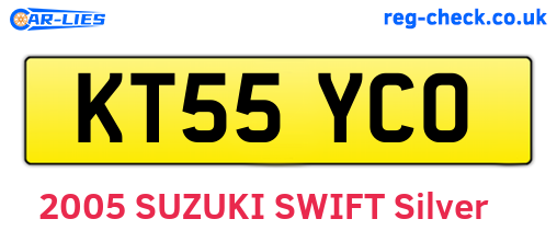 KT55YCO are the vehicle registration plates.