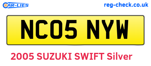 NC05NYW are the vehicle registration plates.