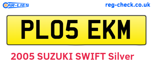 PL05EKM are the vehicle registration plates.