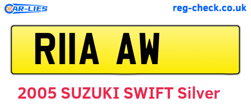 R11AAW are the vehicle registration plates.