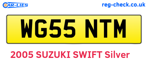 WG55NTM are the vehicle registration plates.