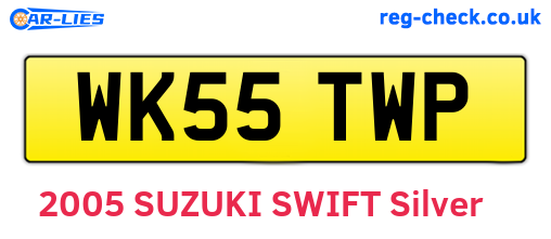 WK55TWP are the vehicle registration plates.
