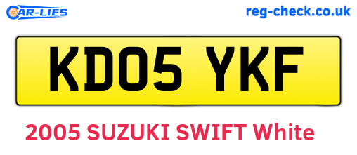 KD05YKF are the vehicle registration plates.