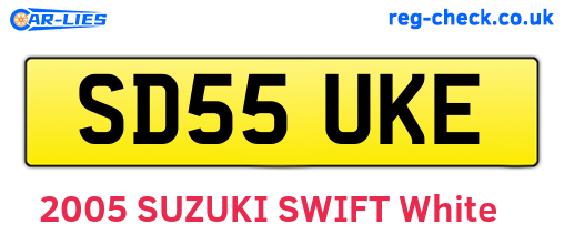 SD55UKE are the vehicle registration plates.