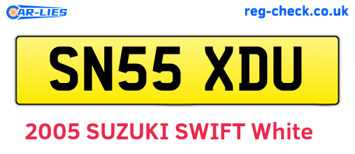 SN55XDU are the vehicle registration plates.