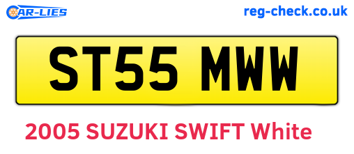 ST55MWW are the vehicle registration plates.