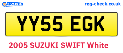 YY55EGK are the vehicle registration plates.