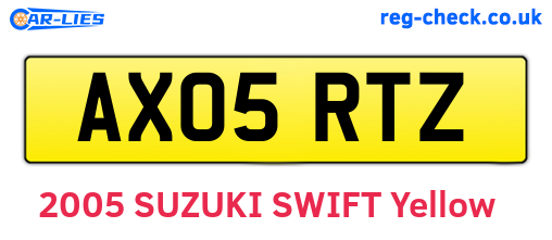 AX05RTZ are the vehicle registration plates.